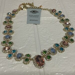 Eye candy Los Angeles Crystal glass necklace 15’& 6in. Extender